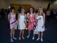 Amber (2nd from right) as Kairi from Kingdom Hearts 2