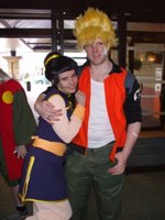 Mike (right) as Goku and Amber (left) as Chi-chi - both from Dragon Ball Z 
