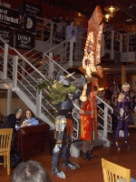 Matthew (left) as Nightmare from Soul Calibur III, right is Tab Kimpton as Ivy Valentine from the same video game