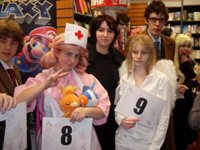 Rach (center left) as Nurse Joy from Pokemon 