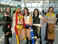 Silver (2nd from right) as Tifa Lockheart from Final Fantasy VII: Advent Children