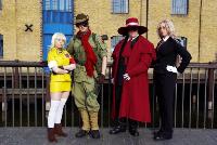 Sean (2nd from left) as Alucard from Hellsing, picture also featuring Efia (left) as Sir Integra Fairbrook Wingates