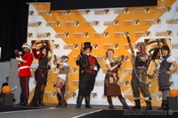 Sean (centre) as original creation Count Louis de Theudubert from his novel Flight of the Valkyrie, with his winning Steampunk group at the MCM London Expo October 2008 - photo by Simon Piong of simonpiong.com